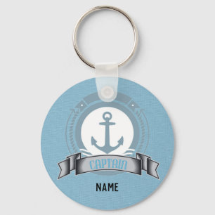 Personalisiertes Geschenk mit Nautikapitäne - Blau Schlüsselanhänger
