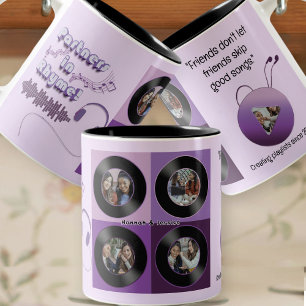 Personalisiertes Geschenk mit violetter Vinyl-Scha Zweifarbige Tasse