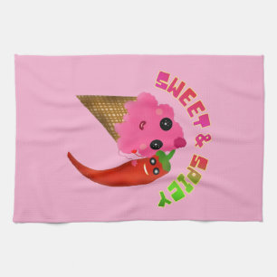 Personalisiertes Geschenk Süßes Eis und Chili-Pfef Geschirrtuch