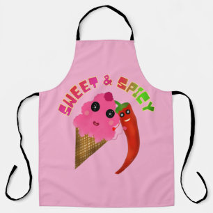 Personalisiertes Geschenk Süßes Eis und Chili-Pfef Schürze