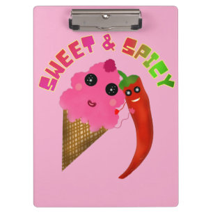 Personalisiertes Geschenk Süßes Eis und Chili-Scho Klemmbrett