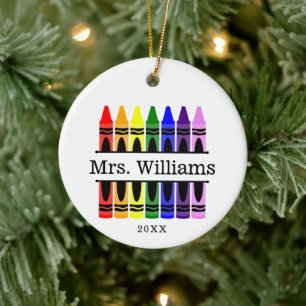 Personalisiertes Geschenk von Crayon Lehrer Keramik Ornament