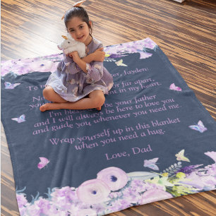 Personalisiertes Geschenk von Papa an die Tochter Fleecedecke