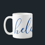 Personalisiertes Geschenk von Skriptnamen Benutzer Kaffeetasse<br><div class="desc">Eine wunderschöne Tasse mit einem individuelle Name in einem modernen, eleganten Skript-Schriftart. In Marineblau und Weiß. Wunderbar als Muttertag, Urlaub, Geburtstag, Hauswärme oder Brautjunggeschenk.</div>