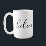 Personalisiertes Geschenk von Skriptnamen Schwarz- Kaffeetasse<br><div class="desc">Eine wunderschöne Wasserflasche mit einem individuelle Name in einem modernen,  eleganten Schriftart. In Schwarz und Weiß. Wunderbar als Muttertag,  Urlaub,  Geburtstag,  Hauswärme oder Brautjunggeschenk.</div>