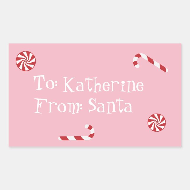 Personalisiertes Geschenk von Weihnachten Candy Pi Rechteckiger Aufkleber (Vorderseite)