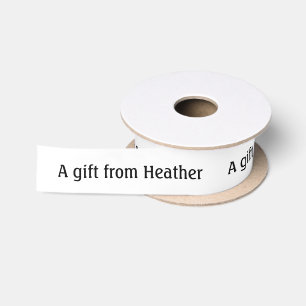 Personalisiertes Geschenk Vorname Weiß und Schwarz Satinband