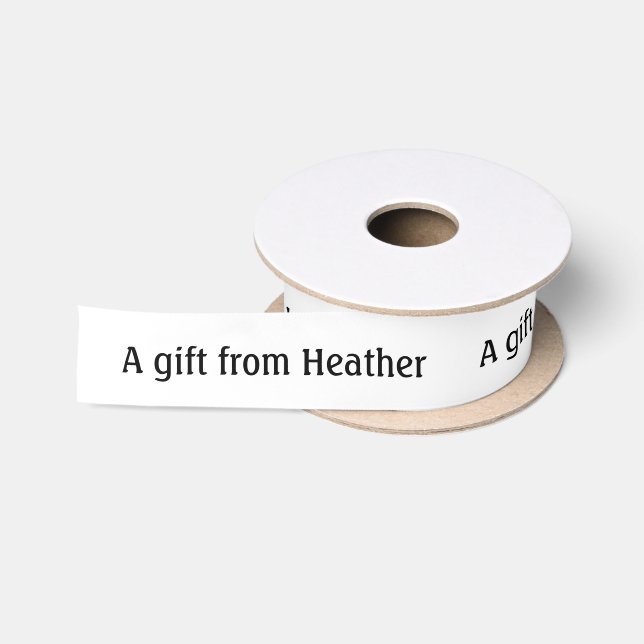 Personalisiertes Geschenk Vorname Weiß und Schwarz Satinband (Spule)