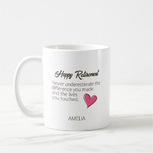 Personalisiertes Geschenk zum glücklichen Ruhestan Kaffeetasse