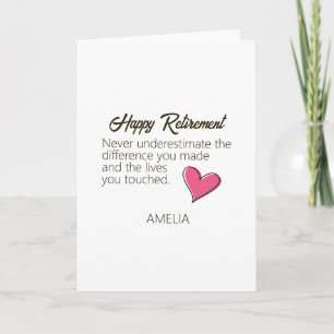Personalisiertes Geschenk zum glücklichen Ruhestan Karte