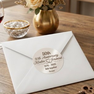 Personalisiertes Geschenk zur 50. Hochzeitstag-Fei Runder Aufkleber
