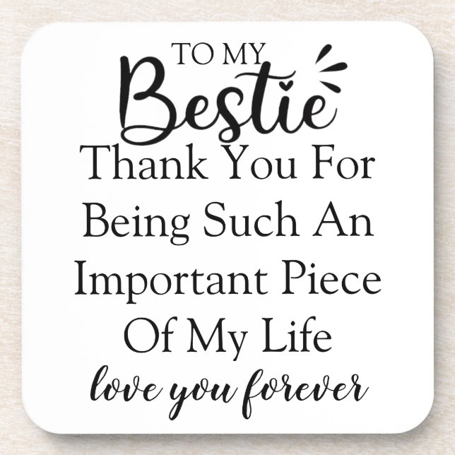 Personalisiertes Geschenkangebot für die beste Fre Getränkeuntersetzer (Vorderseite)