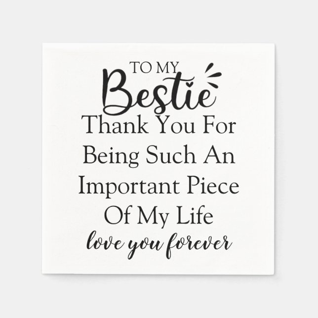 Personalisiertes Geschenkangebot für die beste Fre Serviette (Vorderseite)