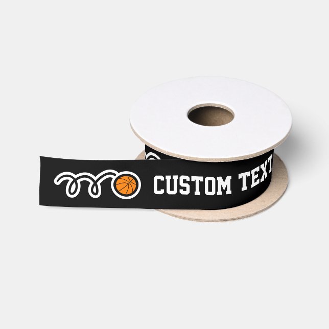 Personalisiertes Geschenkband mit Basketbällen Satinband (Spule)