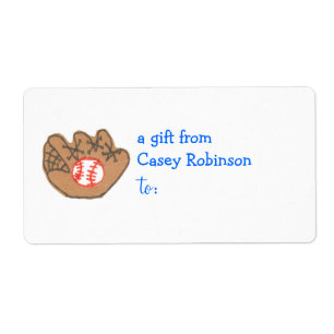 Personalisiertes Geschenketikett — Baseball-Thema