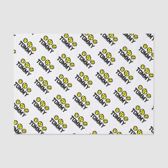 Personalisiertes Geschenkpapier für Tennisspieler Seidenpapier (Vorderseite)