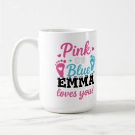 Personalisiertes Geschlecht zeigt rosa oder blaues Kaffeetasse