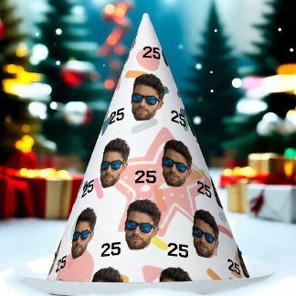 Personalisiertes Gesicht 20. 30. 40. 50. Geburtsta Partyhütchen