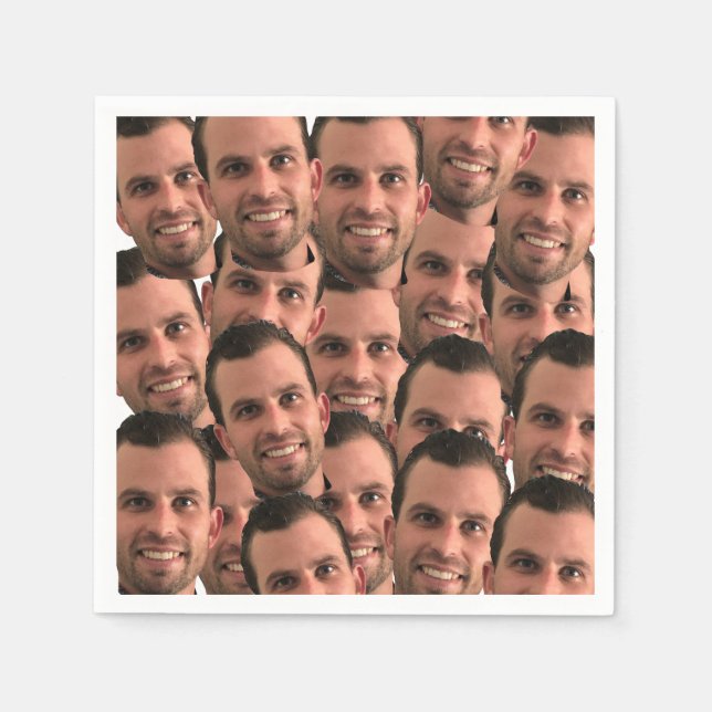 Personalisiertes Gesicht Bild Einzigartiges Foto G Serviette (Vorderseite)
