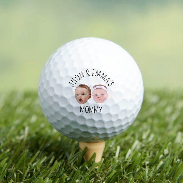Personalisiertes Gesicht Foto Kinder, Muttertagsge Golfball (Insitu T-Shirt)