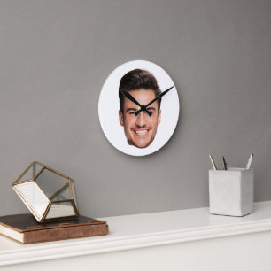Personalisiertes Gesicht Runde Wanduhr