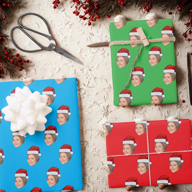 Personalisiertes Gesichtsgeschenk Wrap, Weihnachts Geschenkpapier Set (Von Creator hochgeladen)