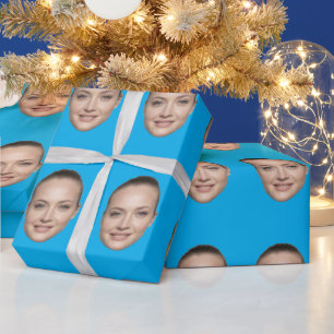 Personalisiertes Gesichtspapier als Geschenkpapier