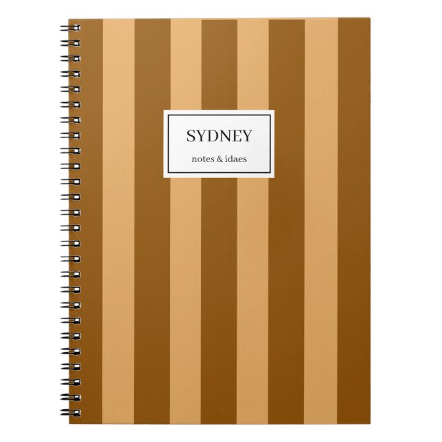 Personalisiertes gestreiftes Notizbuch Journal Notizblock (Vorderseite)