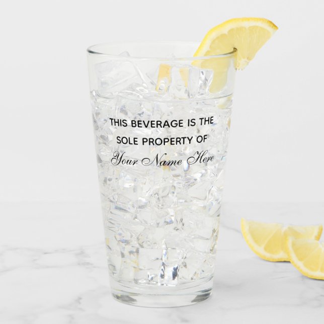 Personalisiertes Getränkglas mit lustiger Glas (Rückseite Ice)