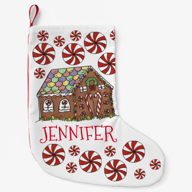 Personalisiertes Gingerbread Weihnachtsstollen Kleiner Weihnachtsstrumpf (Vorderseite)