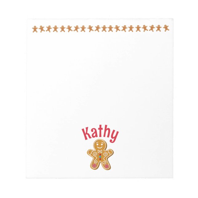 Personalisiertes Gingerbrot Holiday Notepad Notizblock (Vorderseite)