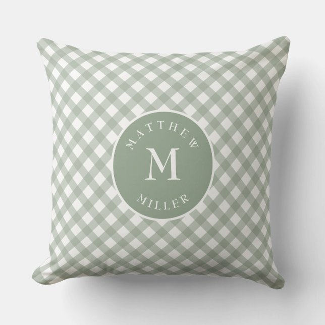 Personalisiertes Gingham-Kissen für Kinderzimmer Kissen (Vorderseite)