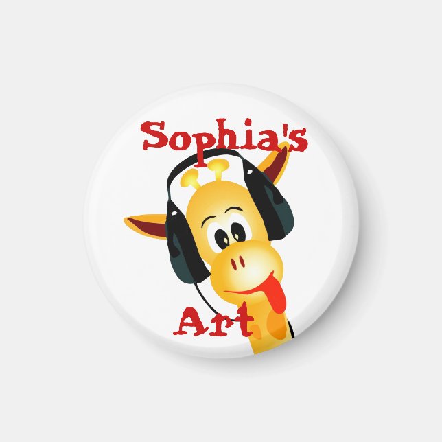 Personalisiertes Giraffe-Kindermagnet Magnet (Vorne)