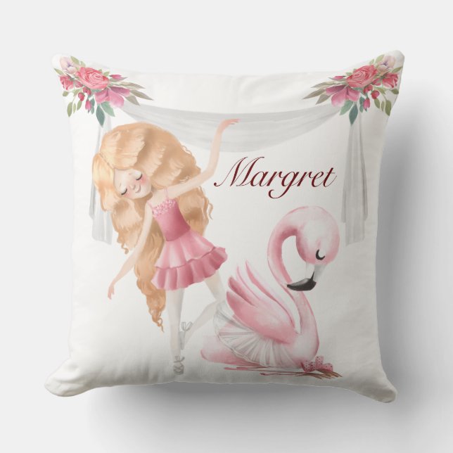 Personalisiertes Girl Ballet Throw Kissen (Vorderseite)