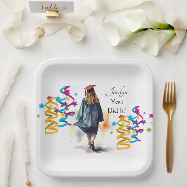Personalisiertes Girl Graduate Party Pappteller (Hochzeit)