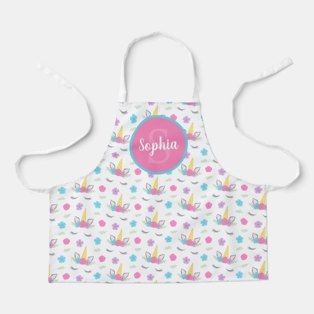 Personalisiertes Girl Monogram Kid Schürze (Vorderseite)