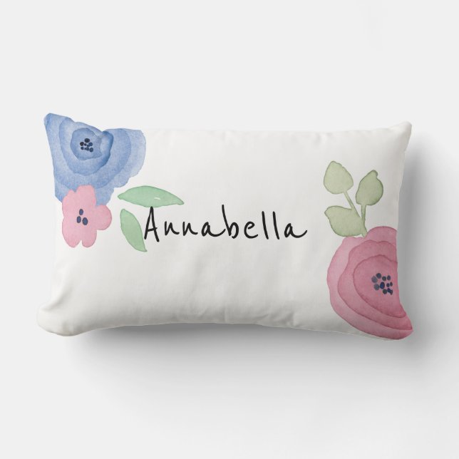 Personalisiertes Girl Pink und Blauer Kissen (Vorderseite)