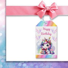 Personalisiertes Girl's Birthday Unicorn Themed Geschenkanhänger