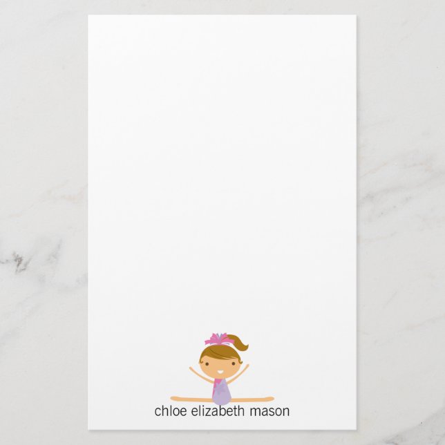 Personalisiertes Girly Gymnastik-Briefpapier Briefpapier (Vorderseite)