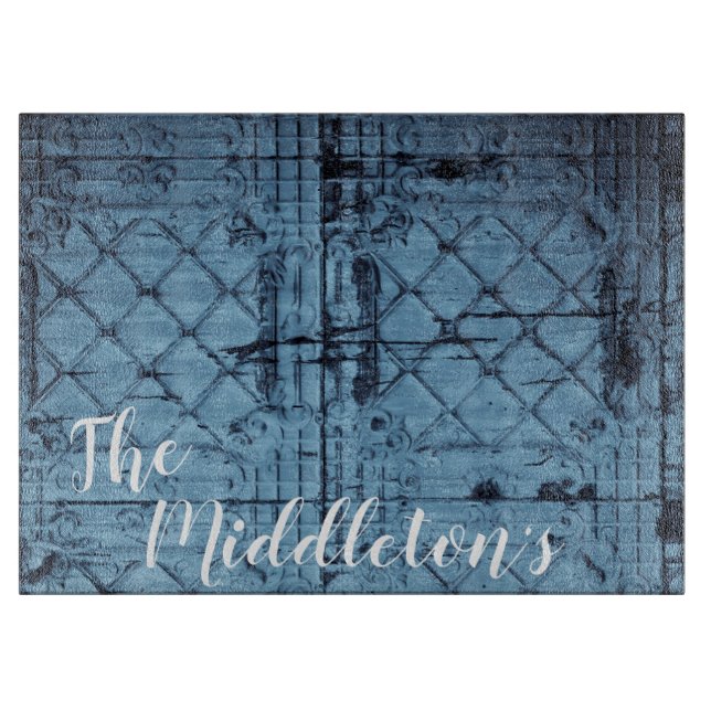 Personalisiertes Glas Rustikale Zinnwand Ceilin Schneidebrett (Vorderseite)