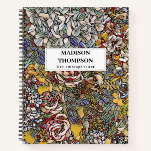Personalisiertes Glasfloralblatt Notizbuch