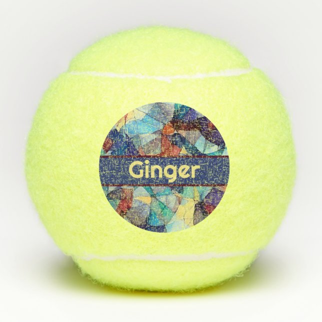 Personalisiertes Glasmuster Tennisbälle (Vorderseite)
