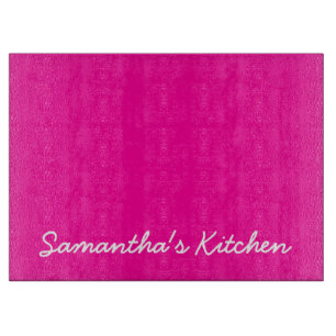 Personalisiertes Glasschneidenbrett   rosa und Schneidebrett