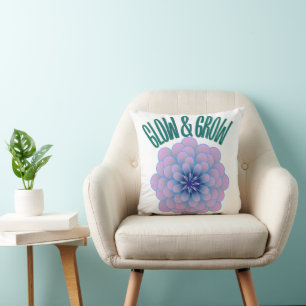 Personalisiertes Glow & Grow Ästhetisches Florales Kissen