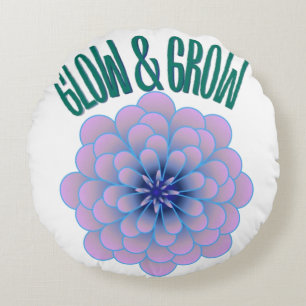 Personalisiertes Glow & Grow Ästhetisches Florales Rundes Kissen