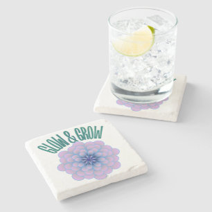 Personalisiertes Glow & Grow Ästhetisches Florales Steinuntersetzer