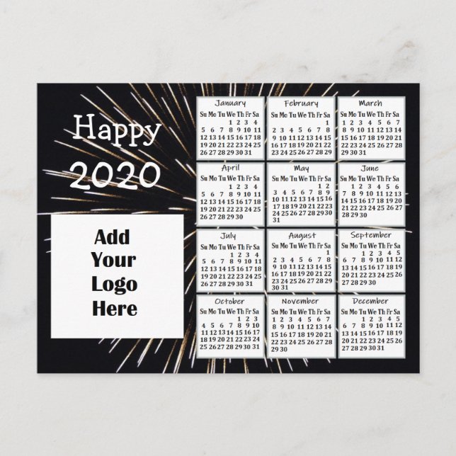 Personalisiertes Glück 2020 Neues Jahr Personalisi Postkarte (Vorderseite)