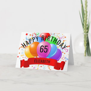 Personalisiertes Glück 65. Geburtstag Karte