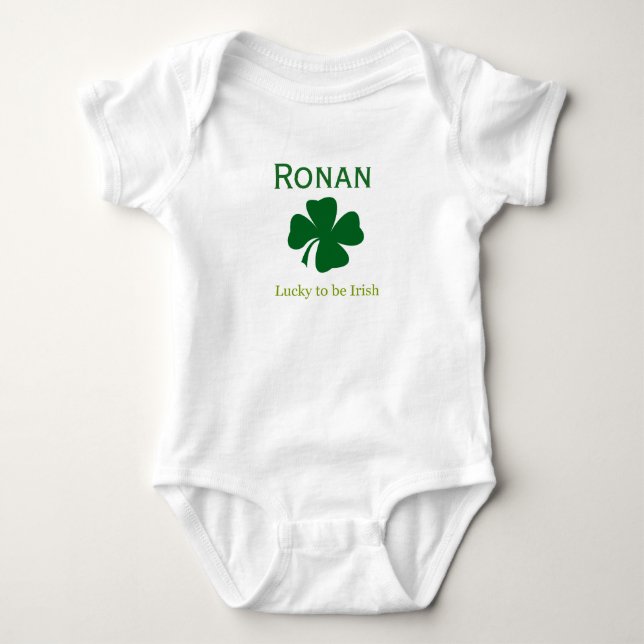 Personalisiertes Glück, ein irisches Baby Body Anz Baby Strampler (Vorderseite)