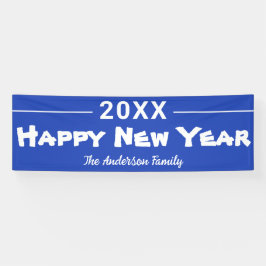 Personalisiertes Glück Neujahr Modernes Blaues Fes Banner